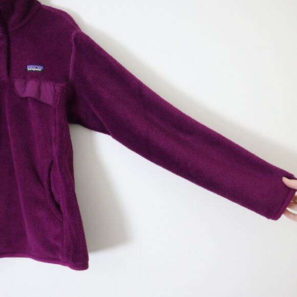 Patagonia Size M Re-Tool Snap-T Pullover Fleece Sweatshirt Mock Neck Plum Purple - Picture 7 of 10